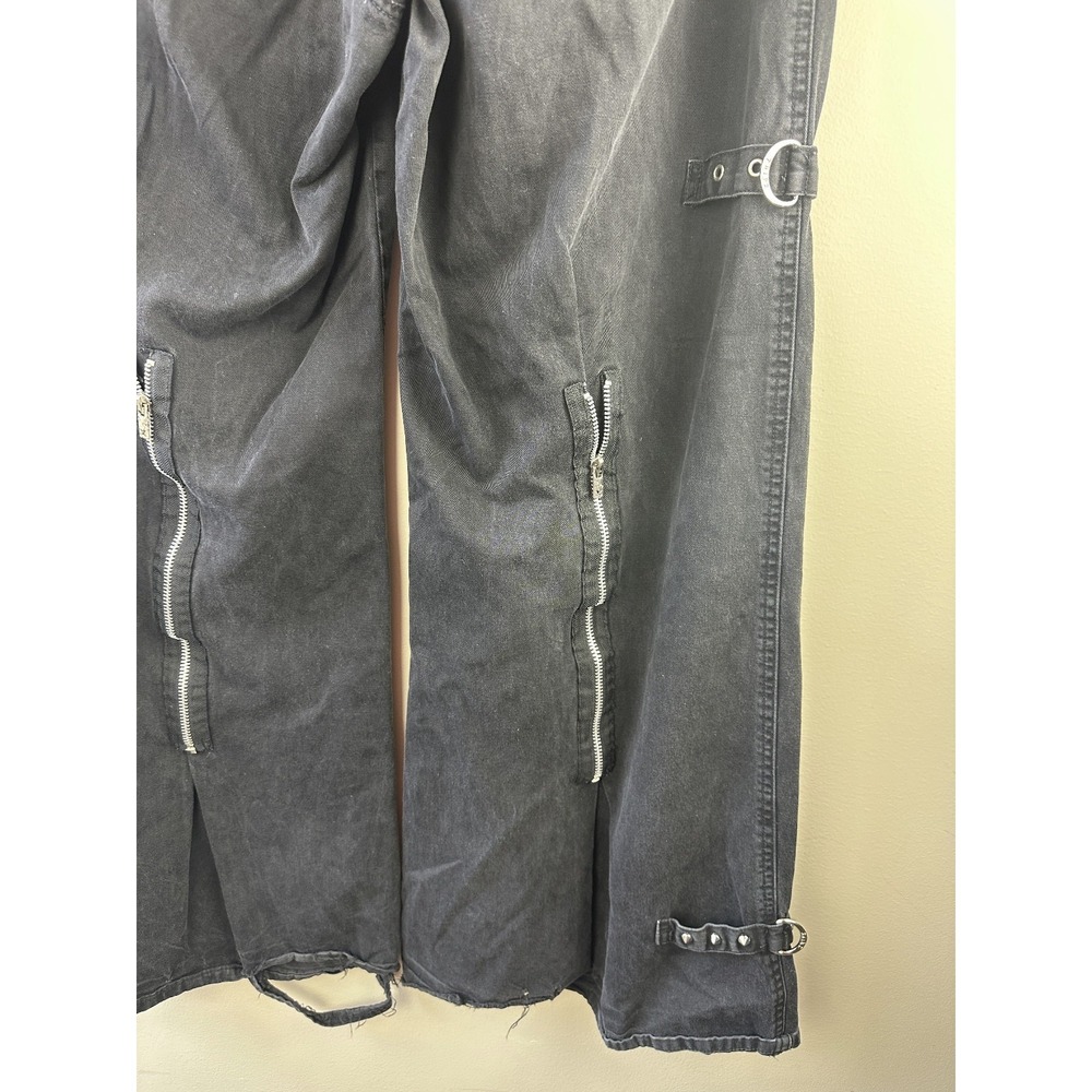 Tripp NYC Wide Leg Size 11 Jeans Black Goth Emo Punk Rave Chain Buckle 34" Waist - Picture 14 of 16
